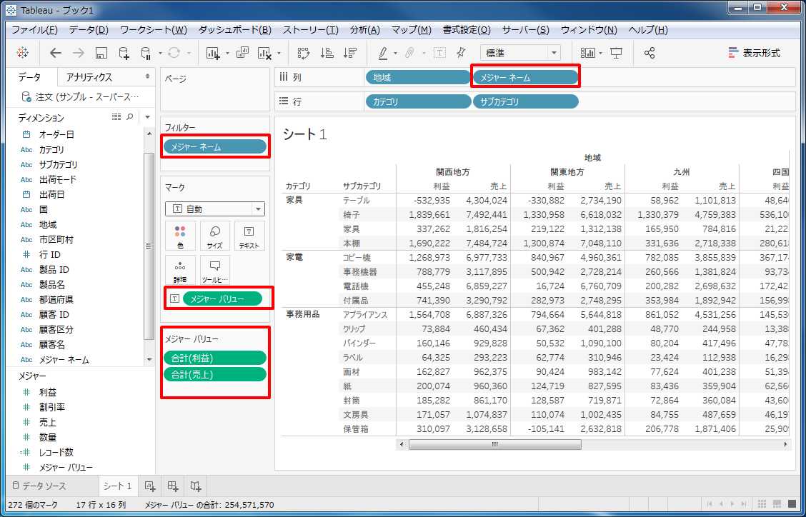 Tableauでテキスト表（テーブル）を作成する KCME TechBlog