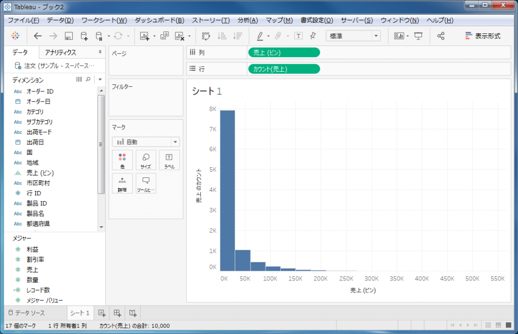 ビンサイズ変更後