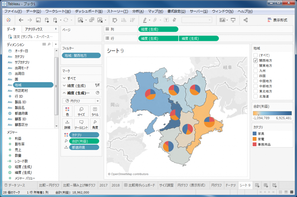 Tableauで円グラフを作成する Kcme Techblog