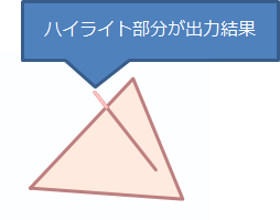 ラインをポリゴンでカットした結果
