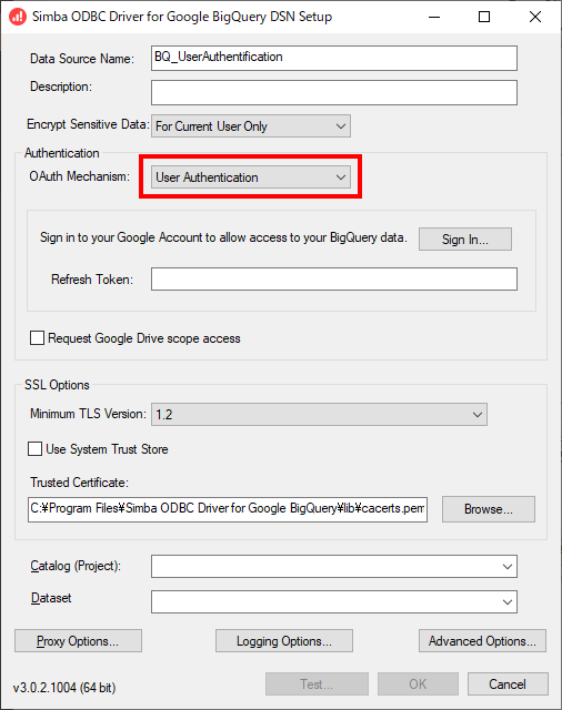 AlteryxTips】Google BigQueryのODBCドライバ設定方法について AlteryxTips】Google BigQueryのODBCドライバ設定方法について